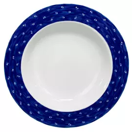 Тарелка глубокая Thun Cairo Сине-желтые полоски 22 см