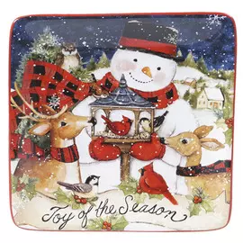 Тарелка квадратная Certified Int Снеговик 15х15 см