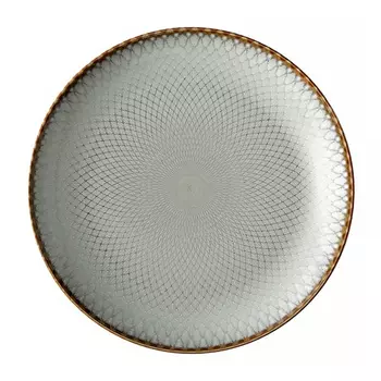 Тарелка Lunasol закусочная серо-бежевая, ромбы