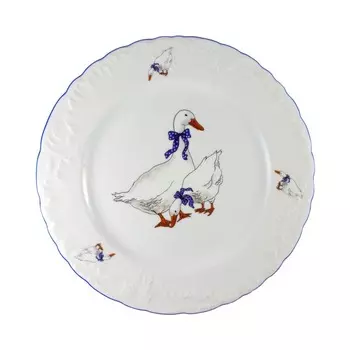 Тарелка мелкая Cmielow Rococo Гуси 25 см