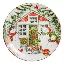 Тарелка обеденная Certified International дом снеговика 28 см