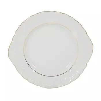 Тарелка с ушками Cmielow Rococo золото 29 см