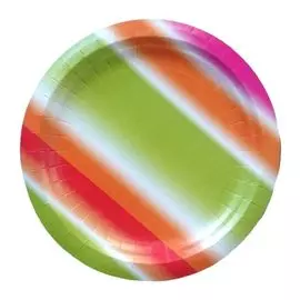 Тарелки бумажные Радуга Полоска 23 см 6 шт