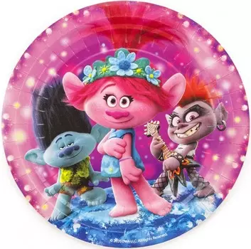 Тарелки бумажные Trolls 18 см 6 штук
