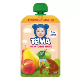 Тема Фруктовое пюре Фруктовый салатик 90 г