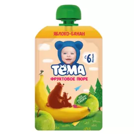 Тема Фруктовое пюре Яблоко Банан 90 г
