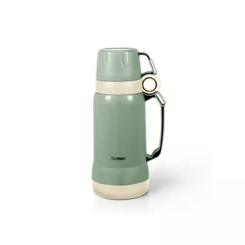 Термос Fissman 19840 зеленый пластик, стеклянная колба 1 л