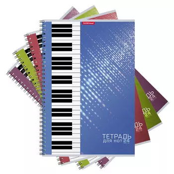 Тетрадь для нот на спирали Erich Krause Equalizer А4 24 листа вертикальная ориентация в ассортименте
