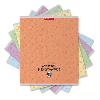 Тетрадь для записи иероглифов Erich Krause Китайская грамота 48 листов в ассортименте