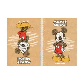 Тетрадь двойная с твердой обложкой Hatber Микки Маус 80 л А5 клетка