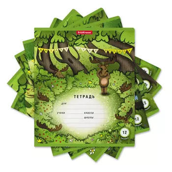 Тетрадь Erich Krause Прятки линейка в ассортименте 12 л