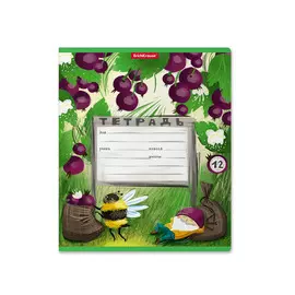 Тетрадь ErichKrause Гномики, 12 листов, крупная клетка, глиттер в лаке