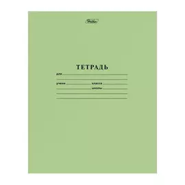 Тетрадь Hatber Зеленая 12 листов в крупную клетку