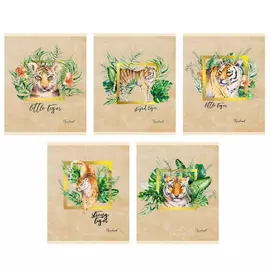 Тетрадь Канц-Эксмо Listoff Тигр в джунглях А5 48 л клетка в ассортименте