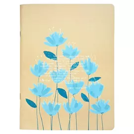 Тетрадь общая Be Smart Pastel голубые цветы 19,4x26,6 см 40 л в клетку