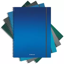 Тетрадь общая на спирали Erich Krause Ice Metallic ассорти А4 80 листов клетка