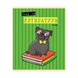 Тетрадь предметная Канц-Эксмо Приключения мопса Литература 48 л