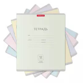 Тетрадь школьная Erich Krause Классика Light ассорти 12 листов узкая линейка
