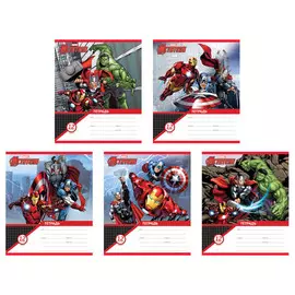 Тетрадь школьная Marvel "Мстители" 12 л линейка