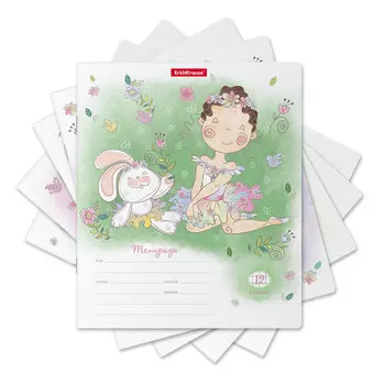 Тетрадь школьная ученическая Erich Krause Девочка-талант в клетку A5+ 12 листов в ассортименте