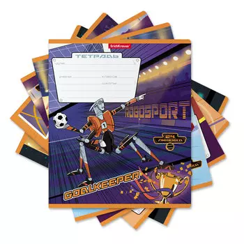 Тетрадь школьная ученическая Erich Krause Робоспорт в линейку A5+ 24 листа в ассортименте