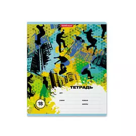 Тетрадь школьная ученическая Erich Krause Skateboarder клетка 18 л