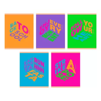 Тетрадь в клетку ListOff Яркая коллекция А5 48 листов в ассортименте