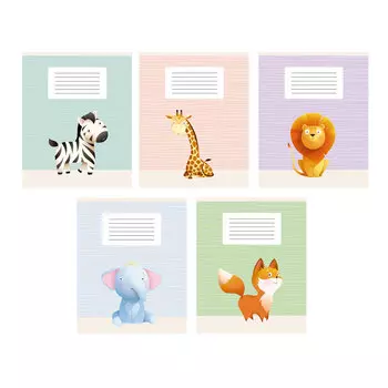 Тетрадь в линейку Listoff Зверушки А5 12 листов в ассортименте