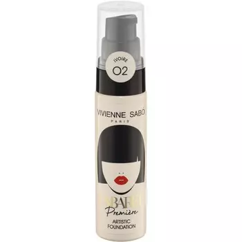 Тональный крем со сценическим эффектом Vivienne Sabo Cabaret Premiere, устойчивая текстура, средняя степень покрытия, сатиновый финиш, тон 02, IVOIRE/слоновая кость, 25 мл.