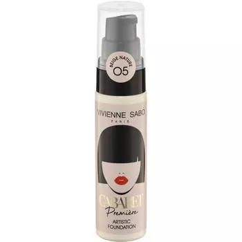 Тональный крем со сценическим эффектом Vivienne Sabo Cabaret Premiere, устойчивая текстура, средняя степень покрытия, сатиновый финиш, тон 05, BEIGE NATURE/бежевый нюд, 25 мл.
