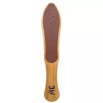 Тёрка педикюрная Lei абразивная двусторонняя деревянная коричневая