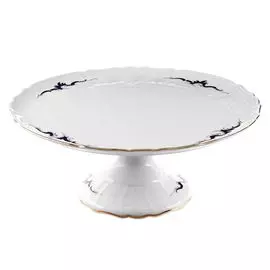 Тортница на ножке Bernadotte Синие вензеля 32 см