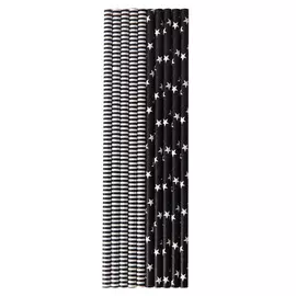 Трубочки Duni Black&amp;White бумажные 20 см 25 шт