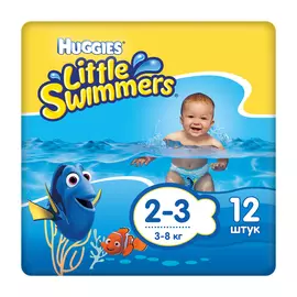 Трусики-подгузники для плавания Huggies Little Swimmers 2-3 (3-8 кг) 12 шт