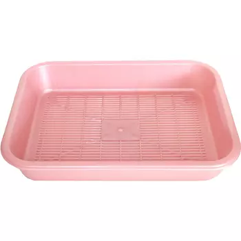 Туалет для кошек Хорошка с сеткой 36х26,5х6,5 см розовый перламутр