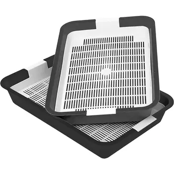 Туалет для кошек Хорошка с сеткой 40х26х6,5 см черный