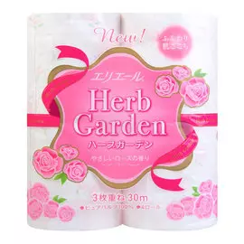 Туалетная бумага Elleair Herb Garden Роза трехслойная 4x30 м