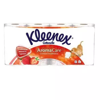 Туалетная бумага Kleenex Клубника 8 рулонов 3слоя (9450135)