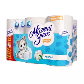 Туалетная бумага Мягкий знак 2-слойная 12 рулонов