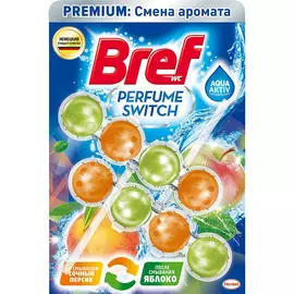 Туалетный блок Bref Perfume Switch Сочный персик - Яблоко 2х50 г