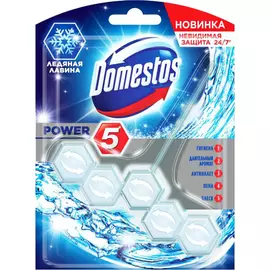 Туалетный блок Domestos Power 5 Ледяная лавина 55 г