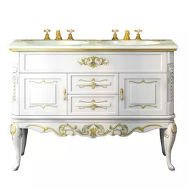 Тумба без раковины bianco -100 с 2 ящиками Белая Мисти Л-БЬЯ01100-3912Я