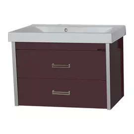 Тумба без раковины джулия qvatro-65 подвес бордо Мисти Л-ДЖК01065-1010ПК2Я