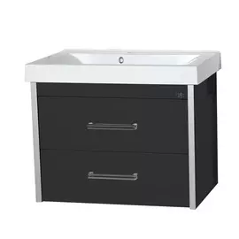 Тумба без раковины Джулия qvatro 65 подвесная черная Мисти