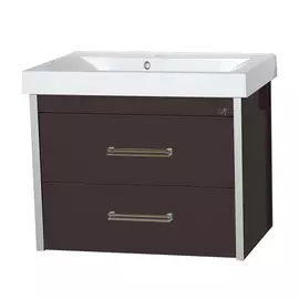 Тумба без раковины Джулия qvatro 65 подвесная коричневая Мисти