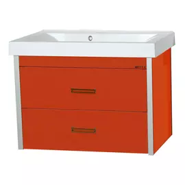 Тумба без раковины Джулия qvatro 75 подвесная красная Мисти