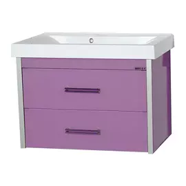 Тумба без раковины Джулия qvatro 75 подвесная сиреневая Мисти