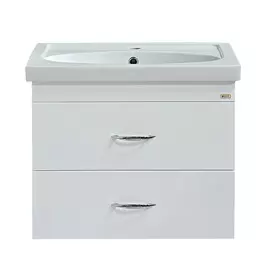 Тумба без раковины калипсо-60 с 2 ящиками белая Мисти Э-КАП01060-01П2Я