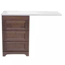 Тумба без раковины Мисти Рим 60 с 3 ящиками под стиральную машину орех