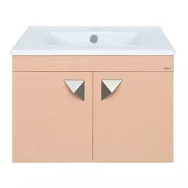 Тумба без раковины прямая подвесная Мисти Сахара пудровая 60см